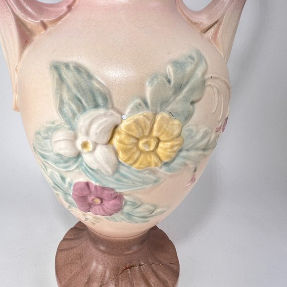 Vtg Hull Art Vase Double Handle Ceramic Wildflower Pastel Matte 40s - Picture 11 of 16